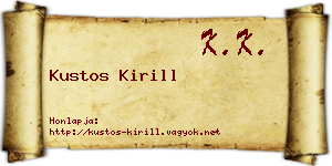 Kustos Kirill névjegykártya